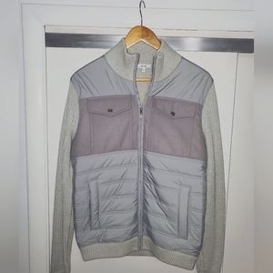 HYBRID QUILT AND KNIT ZIP-THROUGH JACKET
